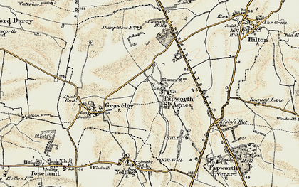 Old map of Papworth St Agnes in 1898-1901