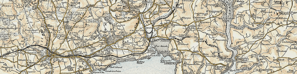 Old map of Par in 1900