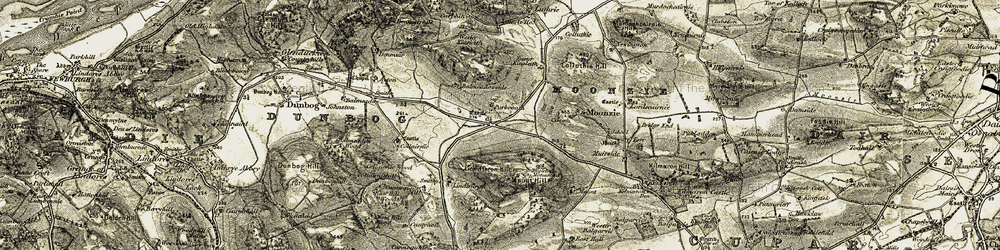 Old map of Lindifferon Hill in 1906-1908