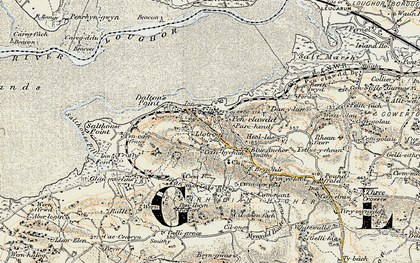 Old map of Parc-hendy in 1900-1901