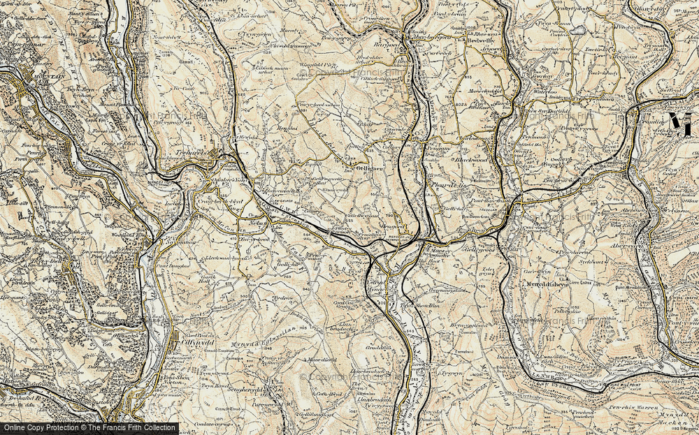 Old Map of Historic Map covering Penallta in 1899-1900