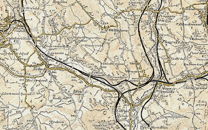 Old map of Penallta in 1899-1900