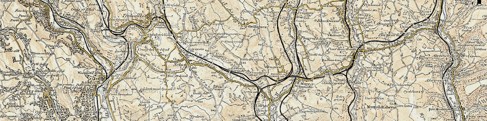 Old map of Parc Penallta Country Park in 1899-1900