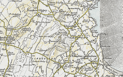 Old map of Parciau in 1903-1910