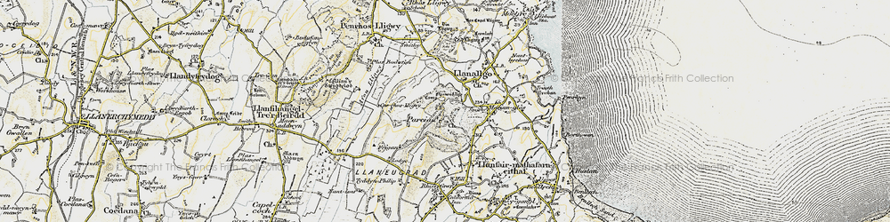 Old map of Parciau in 1903-1910
