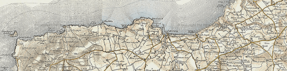 Old map of Parcllyn in 1901