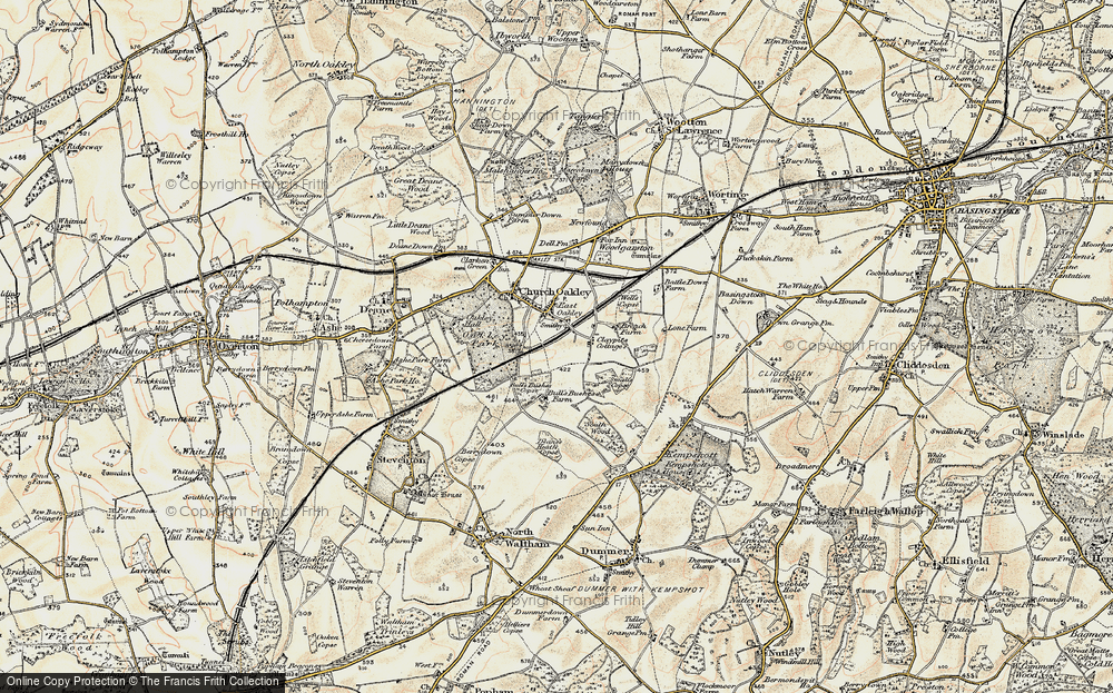 Old Map of Historic Map covering Bull's Bushes Copse in 1897-1900