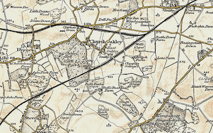 Old map of Pardown in 1897-1900