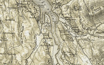 Old map of Allt an Loin Ruaidh in 1909