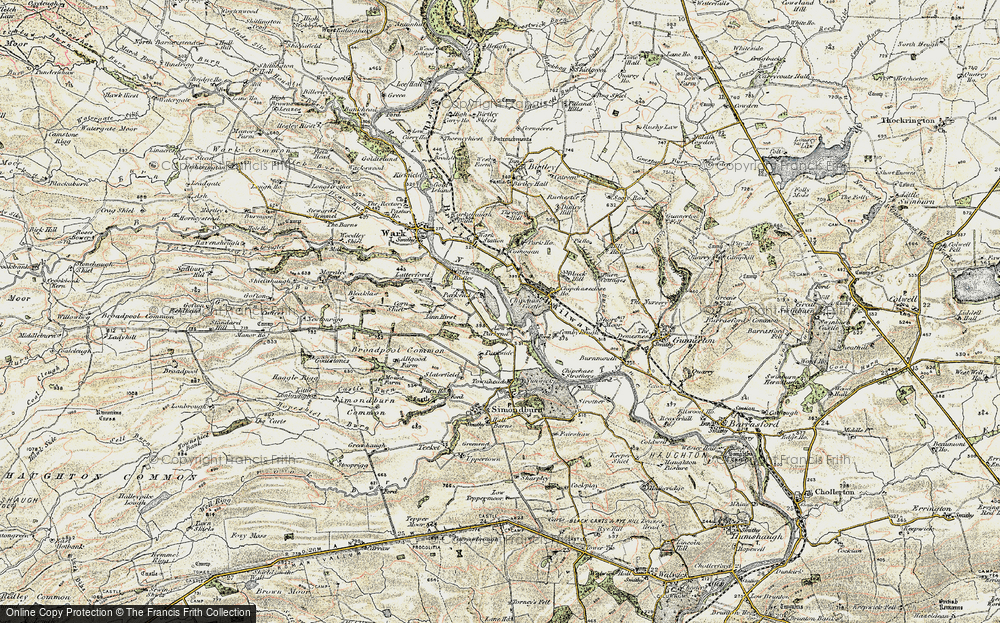 Old Map of Historic Map covering Nunwick in 1901-1904