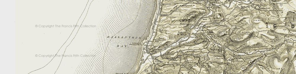 Old map of Ballantrae Bay in 1905