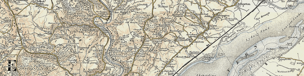 Old map of Beacon Ash in 1899-1900