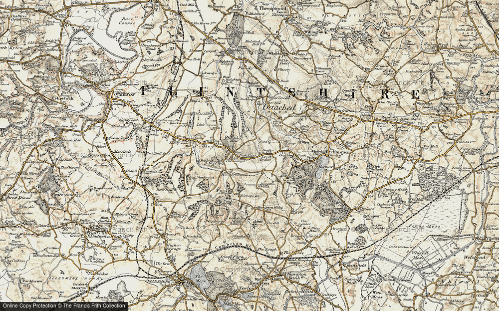 Old Map of Historic Map covering Bryn Newydd in 1902