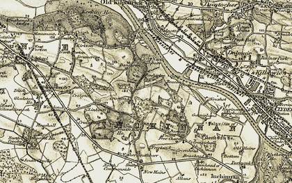 Old map of Park Mains in 1905-1906