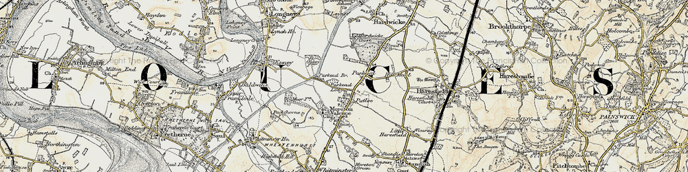 Old map of Parkend in 1898-1900