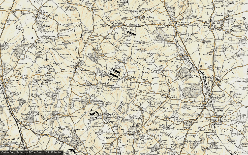Old Map of Historic Map covering Leycroft in 1898-1899