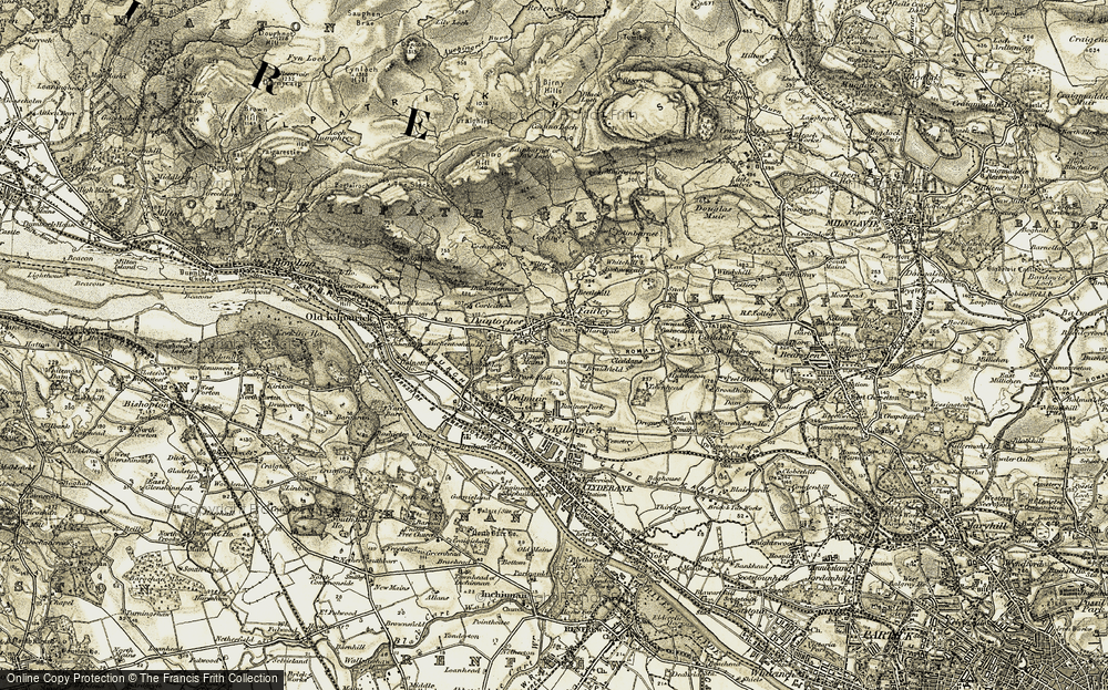 Old Map of Historic Map covering Braidfield in 1905
