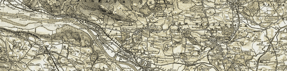 Old map of Braidfield in 1905