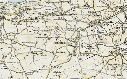 Old map of Parkham in 1900