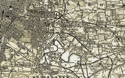 Old map of Parkhead in 1904-1905