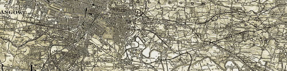 Old map of Parkhead in 1904-1905