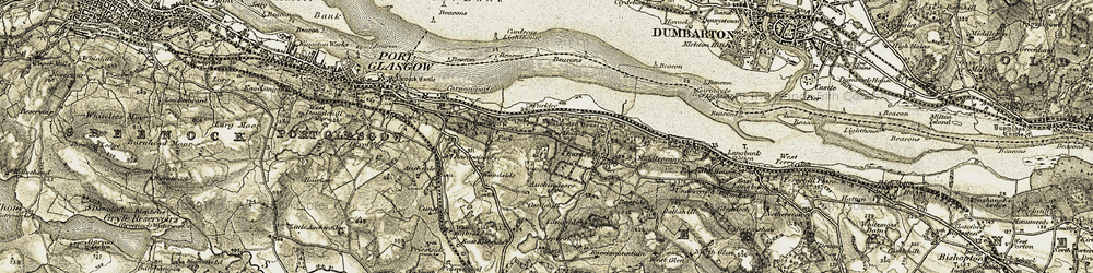 Old map of Langside in 1905-1906