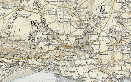 Old map of Furzehill in 1900-1901