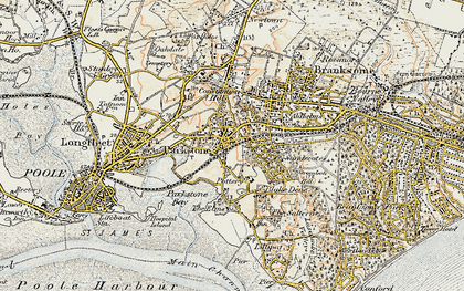 Old map of Parkstone in 1899-1909