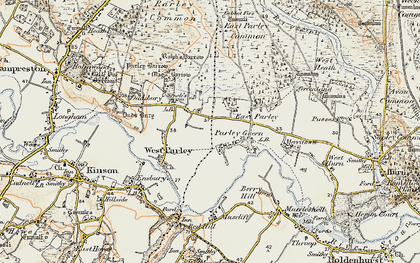Old map of Parley Green in 1897-1909