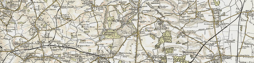 Old map of Hook Moor in 1903-1904