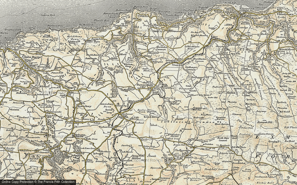 Old Map of Parracombe, 1900 in 1900