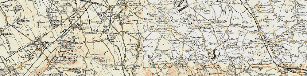 Old map of Parslow's Hillock in 1897-1898