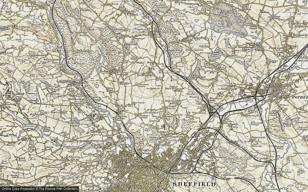 Old Map of Parson Cross, 1903 in 1903