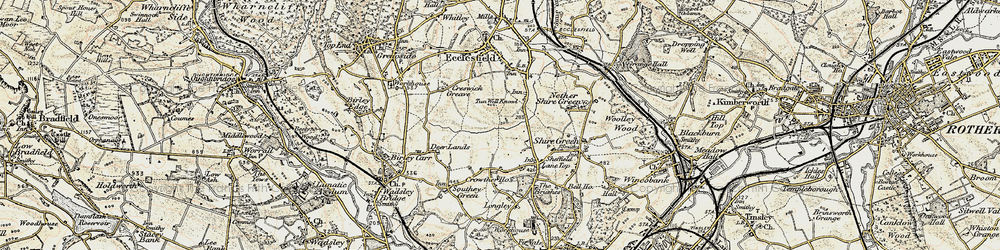 Old map of Parson Cross in 1903