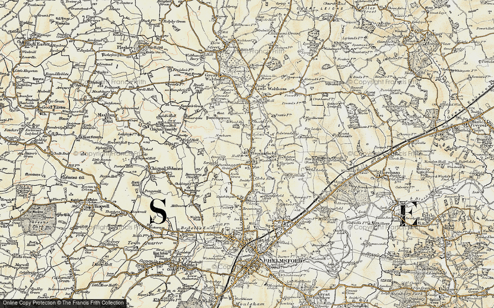 Old Map of Parsonage Green, 1898 in 1898