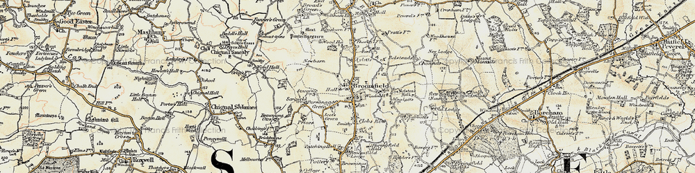 Old map of Parsonage Green in 1898