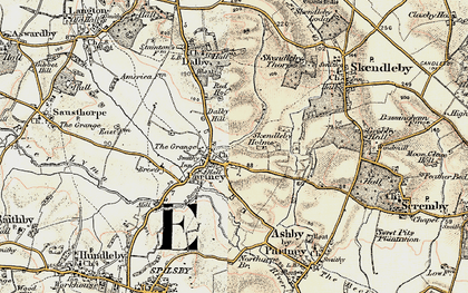 Old map of Partney in 1902-1903