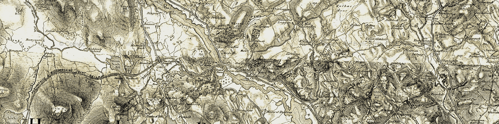 Old map of Boreland Motte in 1905