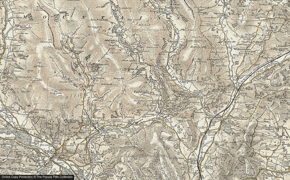 Old Map of Historic Map covering Blaen-yr-henbant in 1899-1901