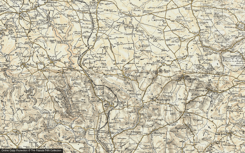 Old Map of Parwich, 1902-1903 in 1902-1903