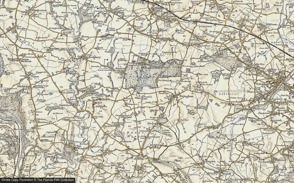 Old Map of Historic Map covering Bishton Manor in 1902