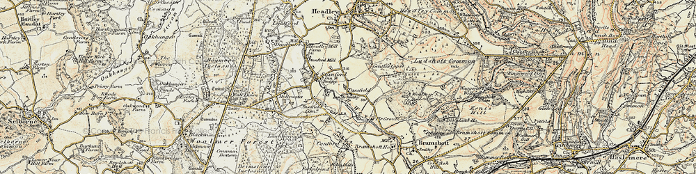 Old map of Passfield in 1897-1909