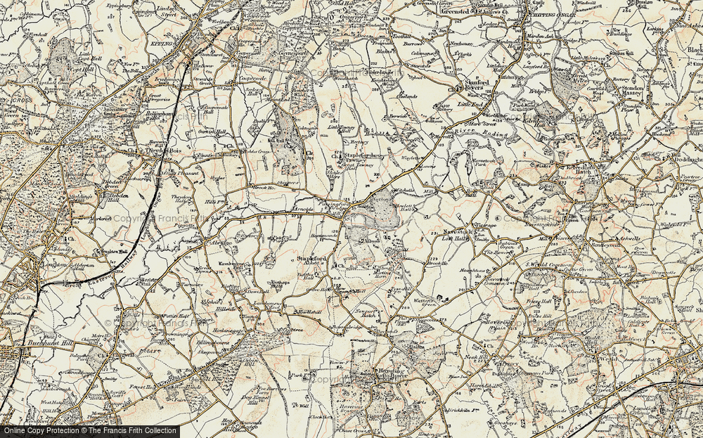 Old Map of Historic Map covering Albyns in 1898