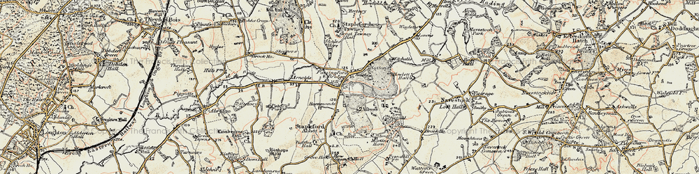 Old map of Albyns in 1898