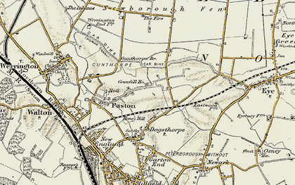 Old map of Paston in 1901-1902
