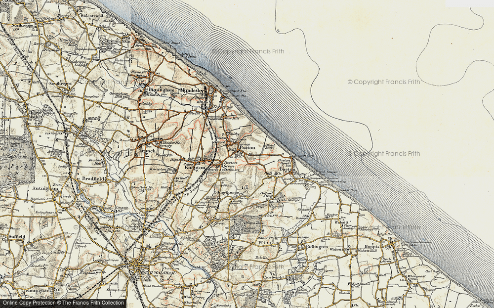 Old Map of Paston, 1901-1902 in 1901-1902