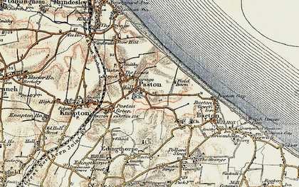 Old map of Paston in 1901-1902