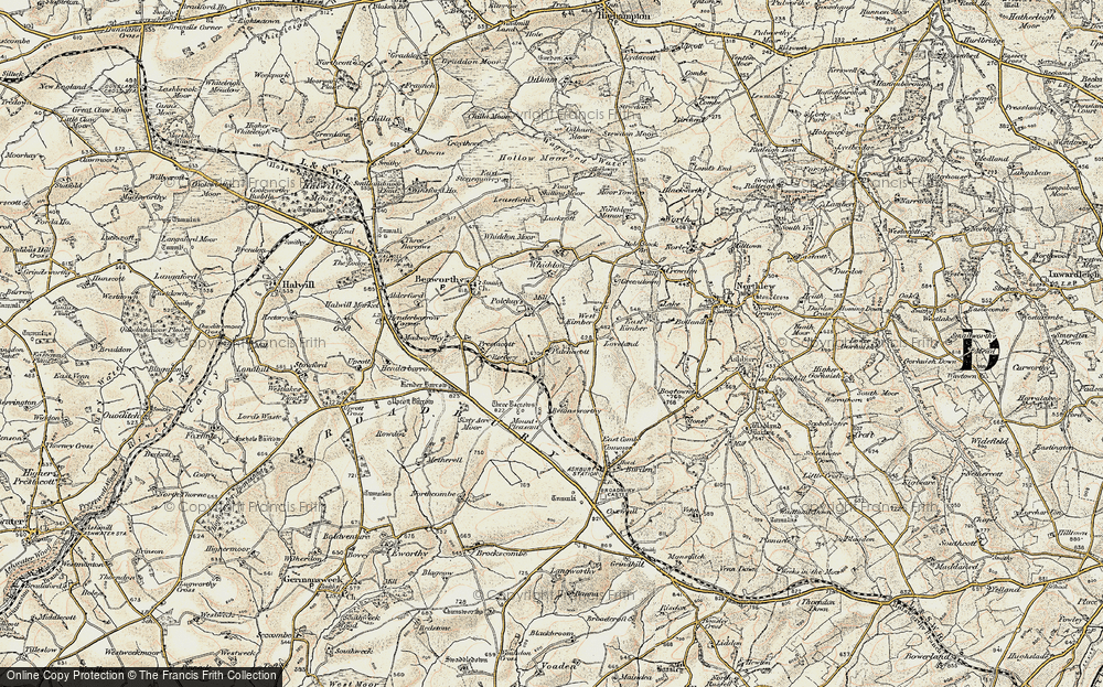Old Map of Historic Map covering Beamsworthy in 1900