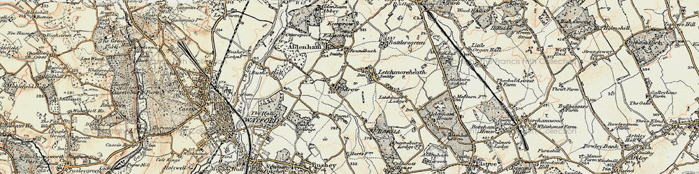 Old map of Patchetts Green in 1897-1898