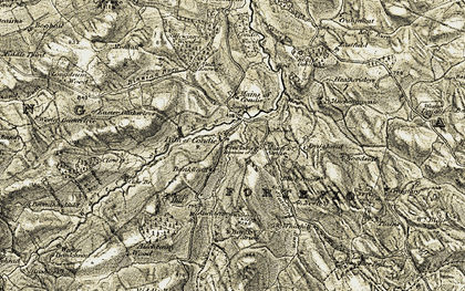 Old map of Wester Deuglie in 1906-1908